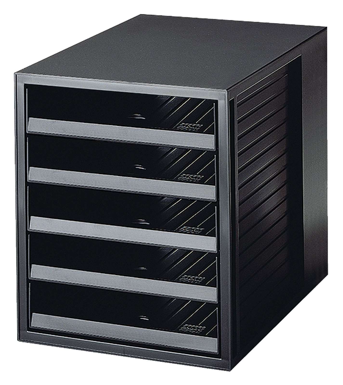 Helit Schubladenbox Schwarz H6129998 – DIN A4 Mit 5 Schubladen Fürs Büro