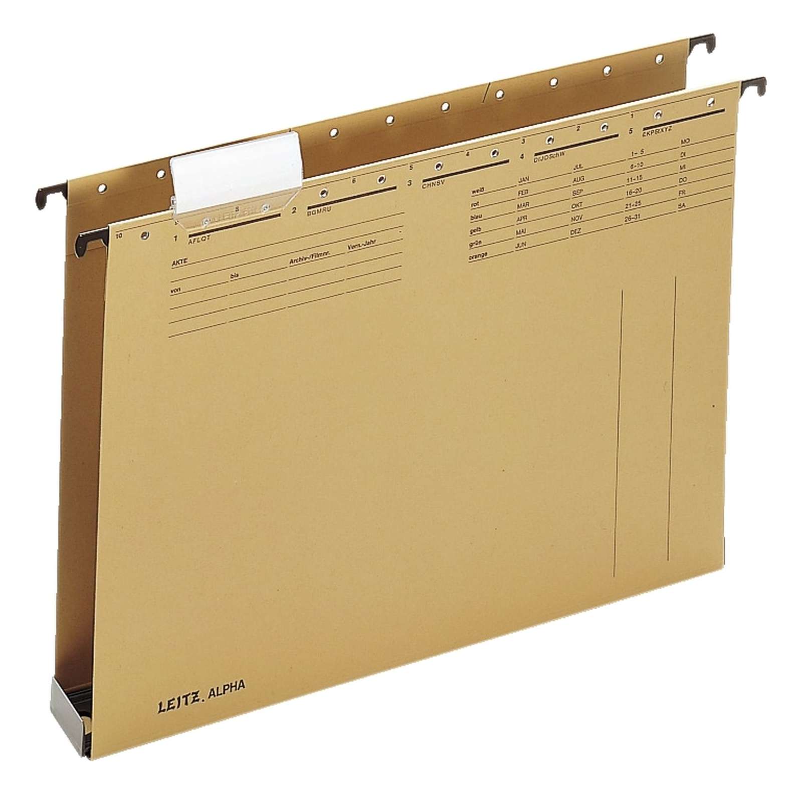 Esselte Leitz Alpha-Suspension File Side Limiter - 40mm, Cardboard Base, Natural Brown For A4 Paper