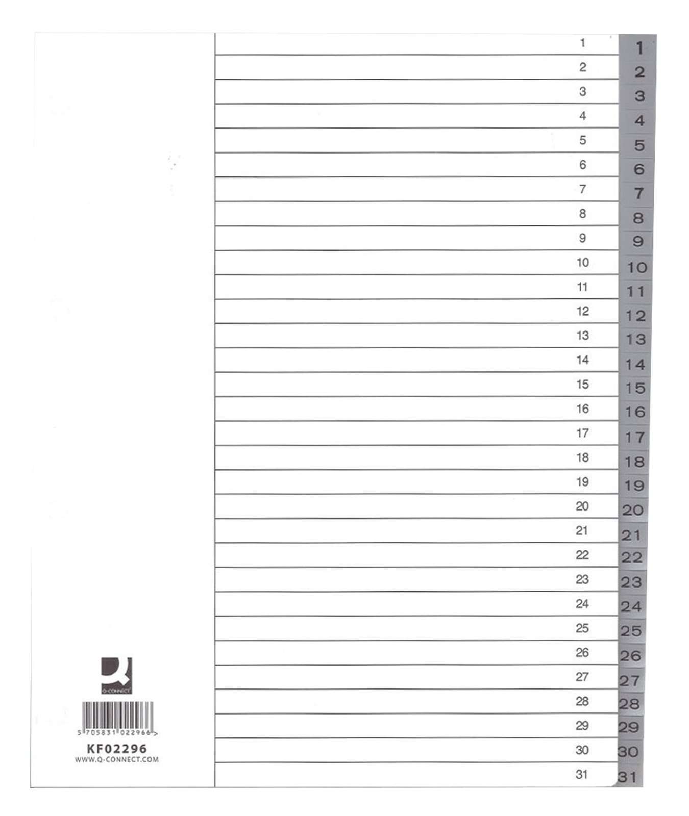 BIELLA Register PP A4 47143100U grau 1-31 - Paul AG Bürocenter