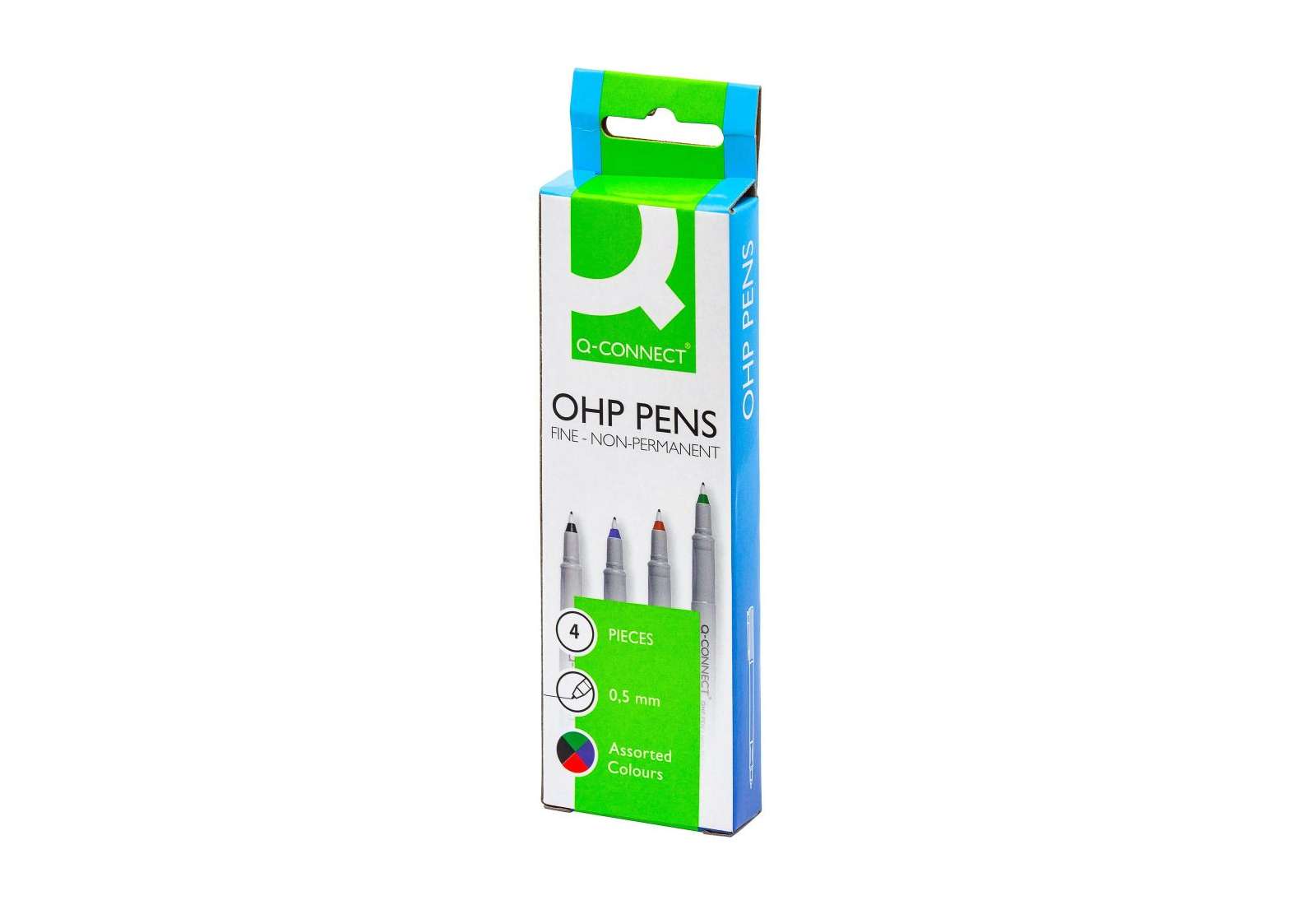 Q-Connect KF04089 Faserschreiber 4er Set – Non-permanent, Ca. 0,5 Mm, Für Folien & Glatte Oberflächen