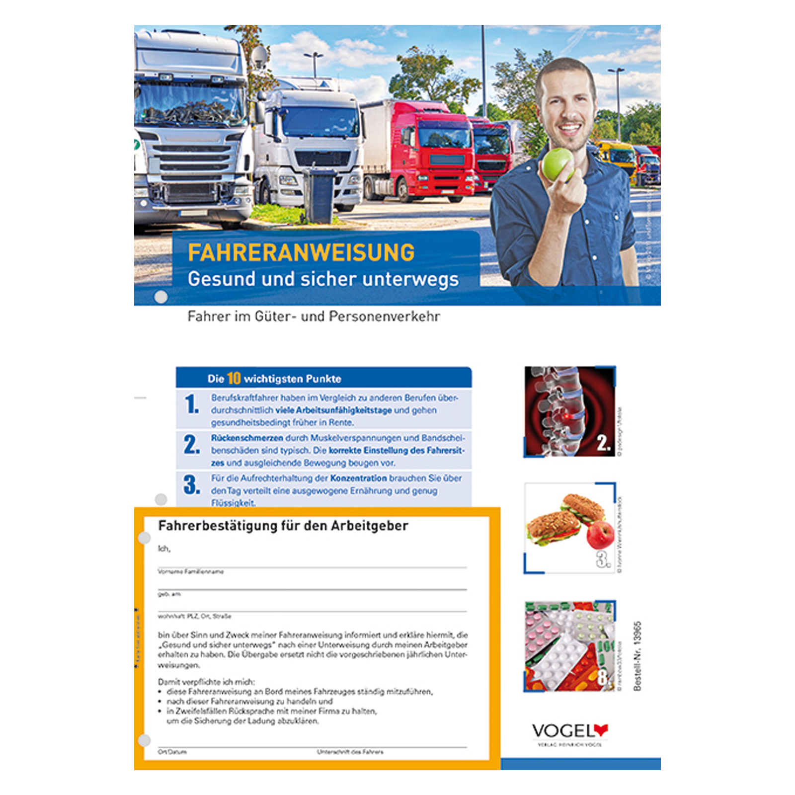 Fahreranweisung Gesund und sicher unterwegs Broschüre - Aufkleber-Shop