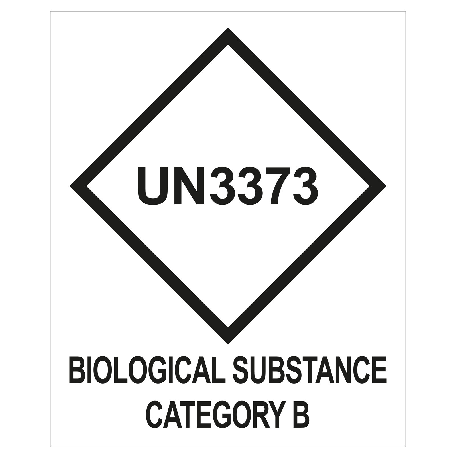 UN3373 BIOLOGICAL SUBSTANCE CATEGORY B Aufkleber Shop