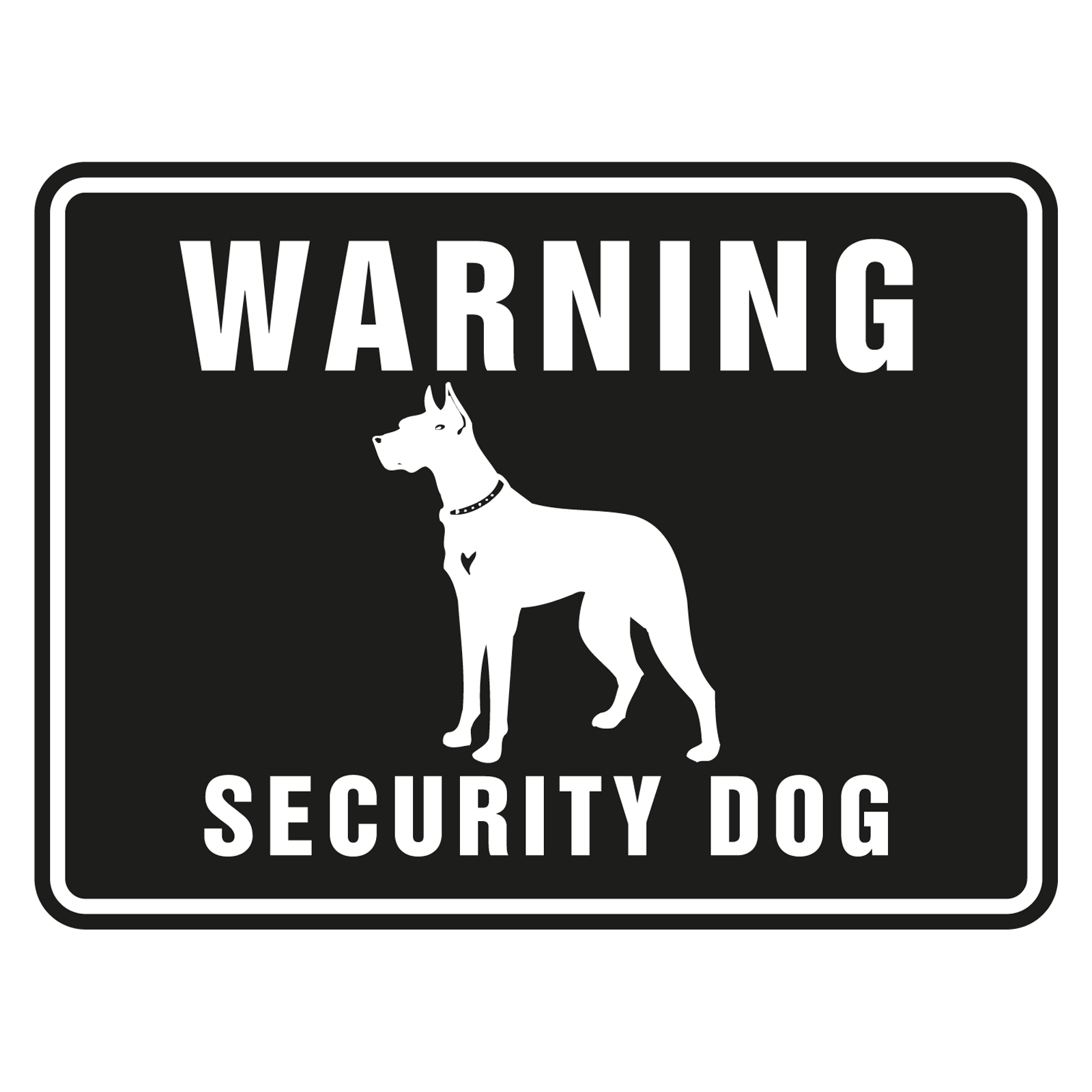 Grundstücksschild "Warning Security Dog" Aluminium