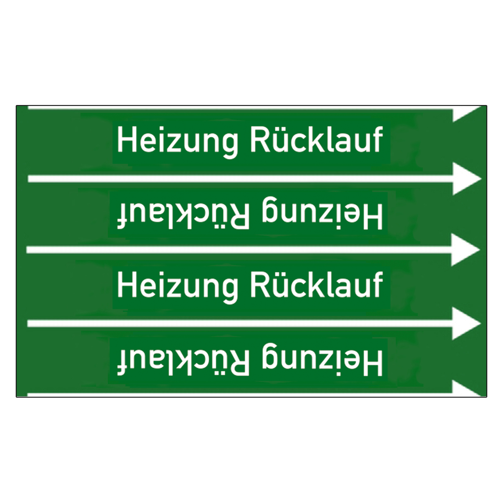 Produktbild von Rohrleitungskennzeichnung Heizung Vorlauf/Rücklauf – DIN 2403 Aufkleber Von Bonlite!
