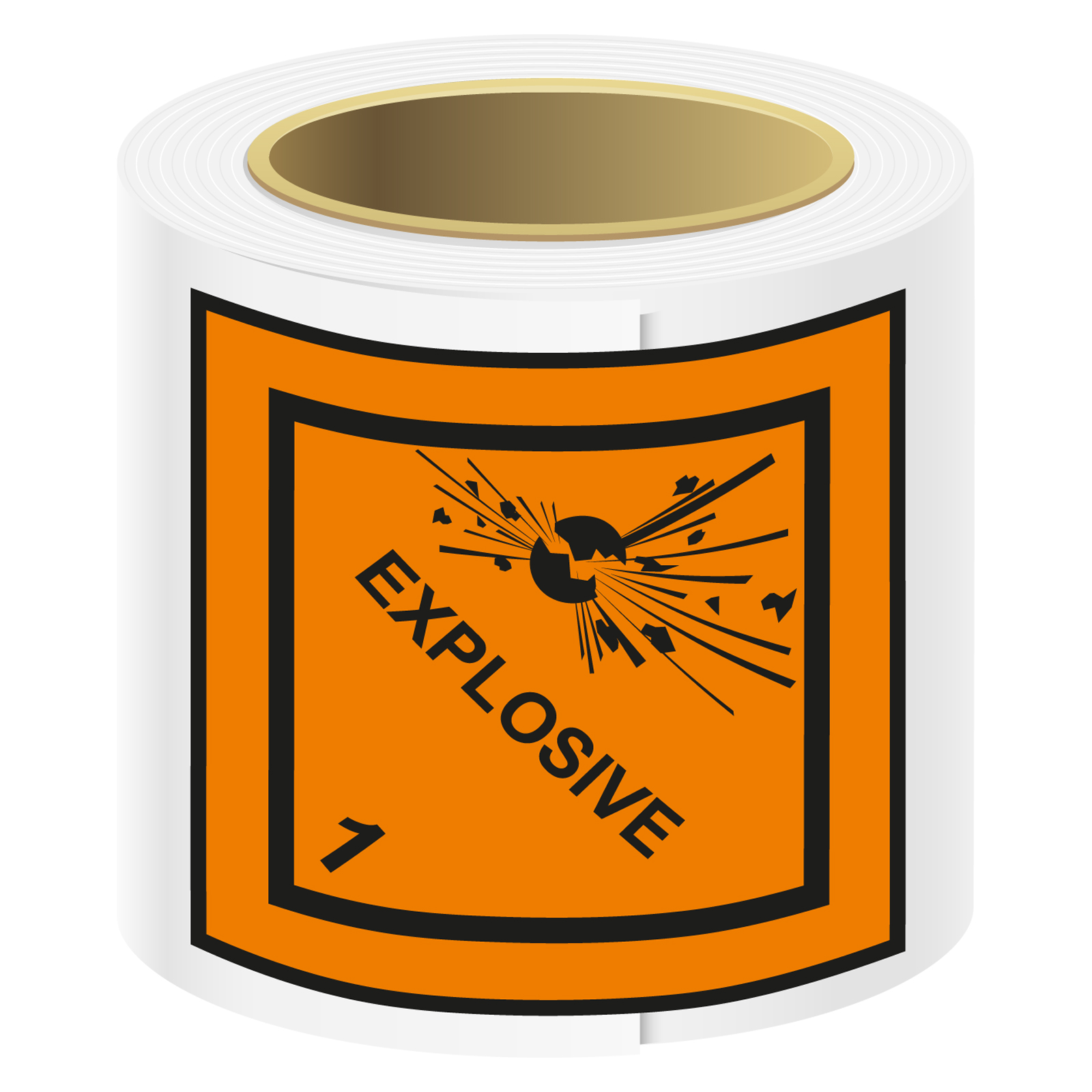 Aufkleber 'Explosive Stoffe' – Gefahrgut Klasse 1.4, 10x10 Cm, PVC-Folie