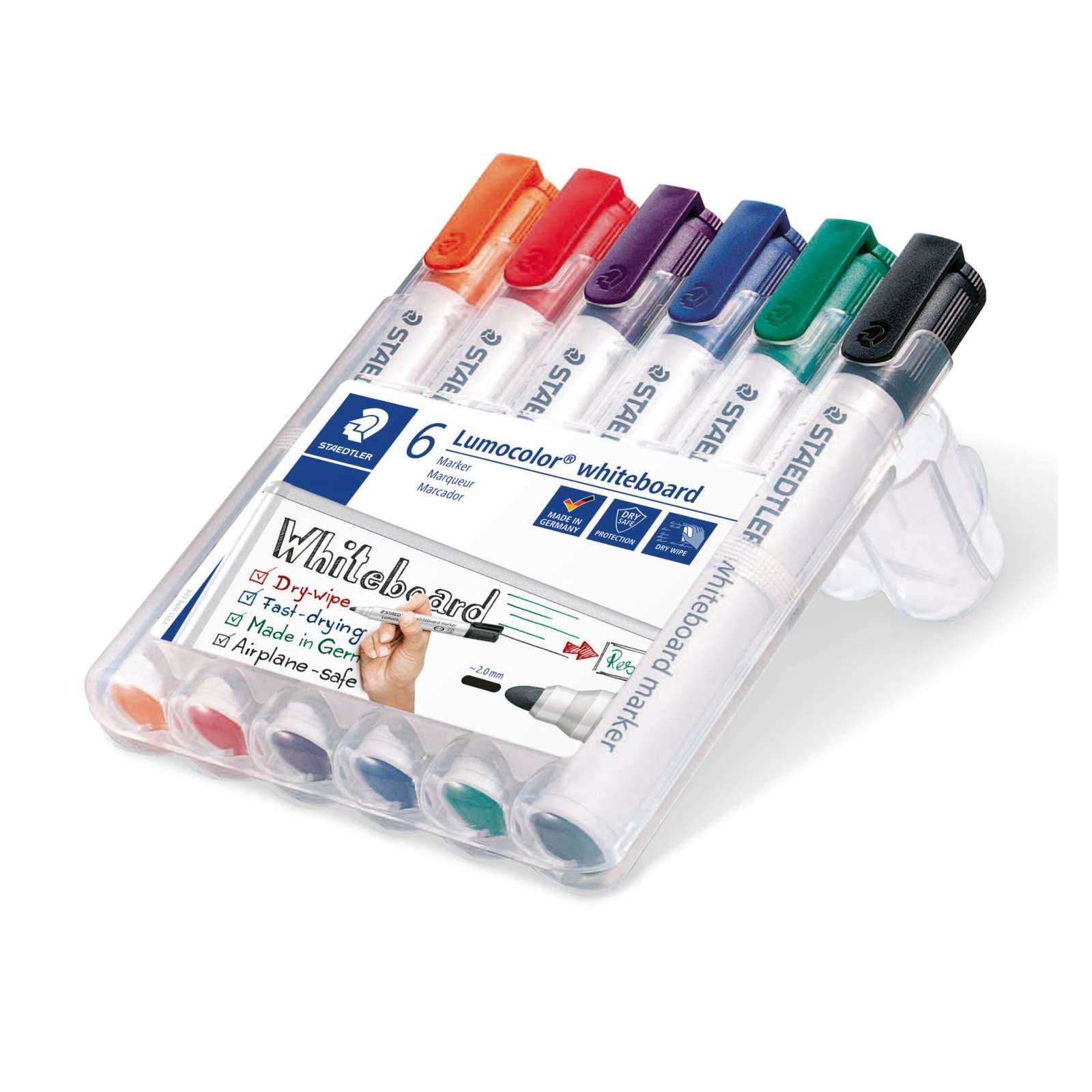 Staedtler® Lumocolor® 351 whiteboard marker Rundspitze, 6 Farben