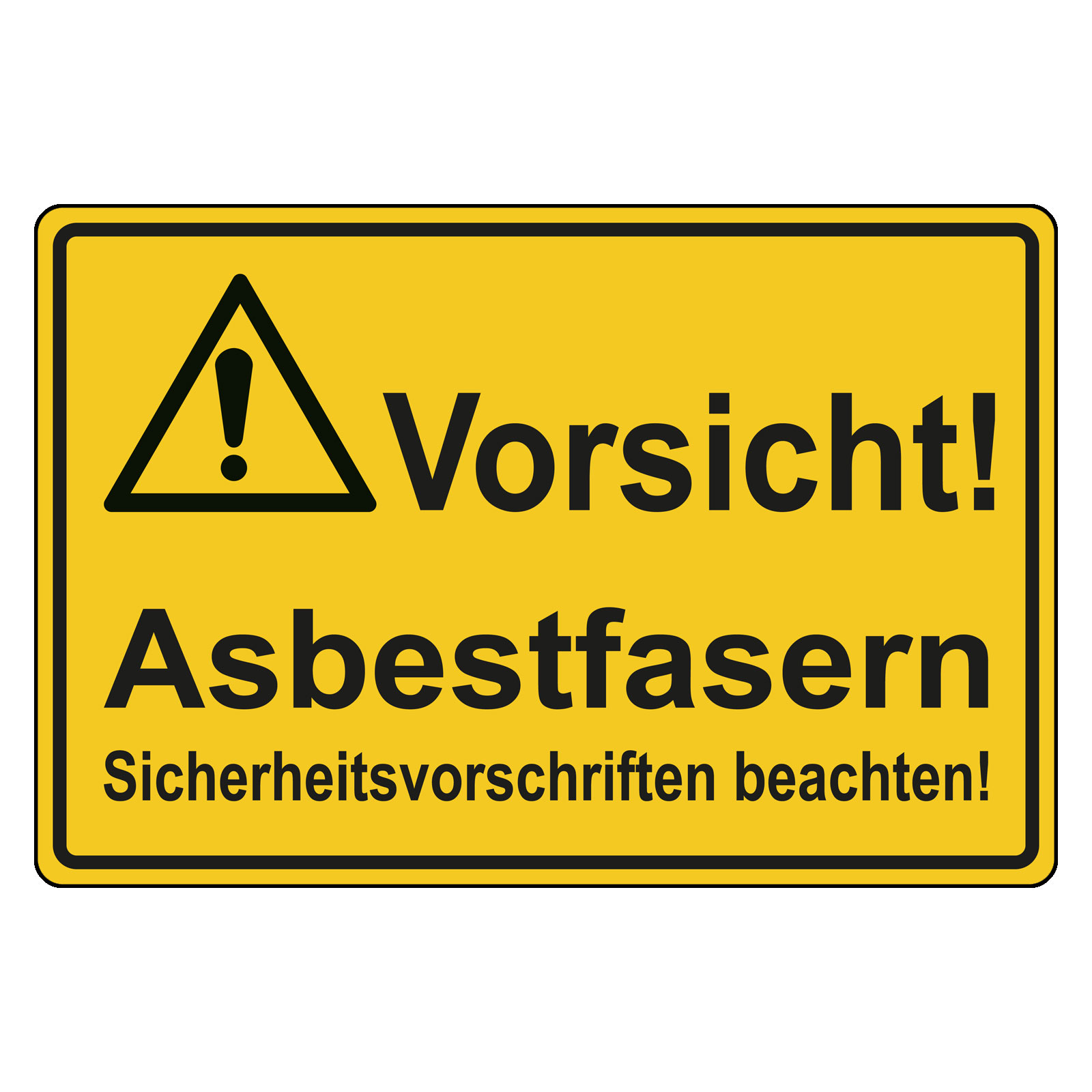 Warnschild Vorsicht Asbest Sicherheitsvorschriften beachten