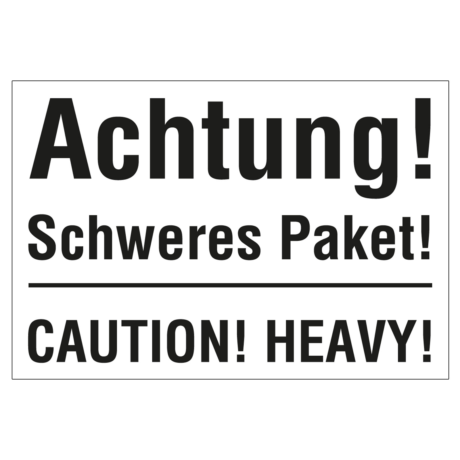 Aufkleber Schweres Paket | Weiß - Aufkleber-Shop