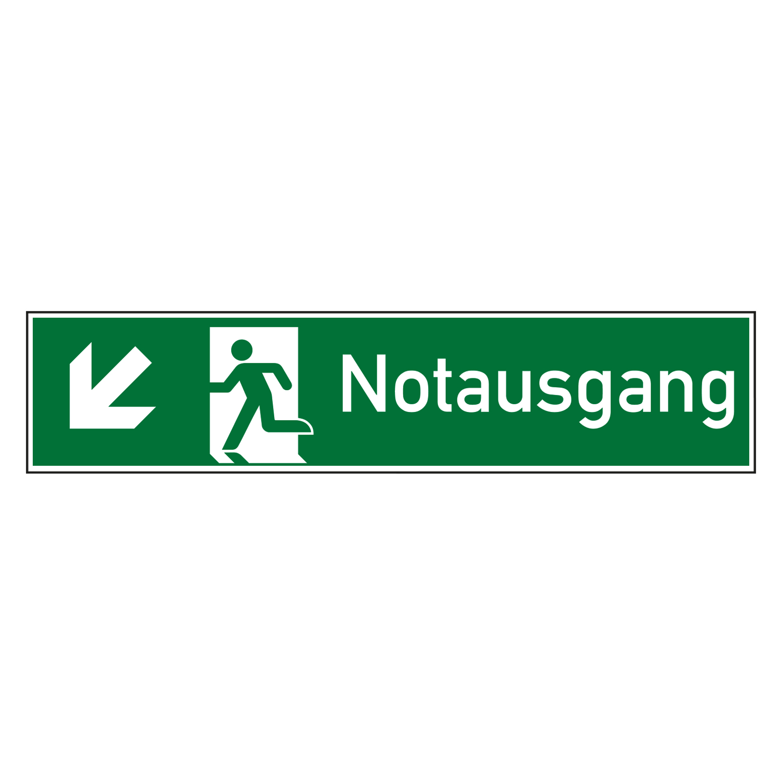5 Stück Notausgang Aufkleber „Freihalten“ Nach ISO 7010 – Selbstklebend, 297x148 Mm, Wetterfest – Made In Germany