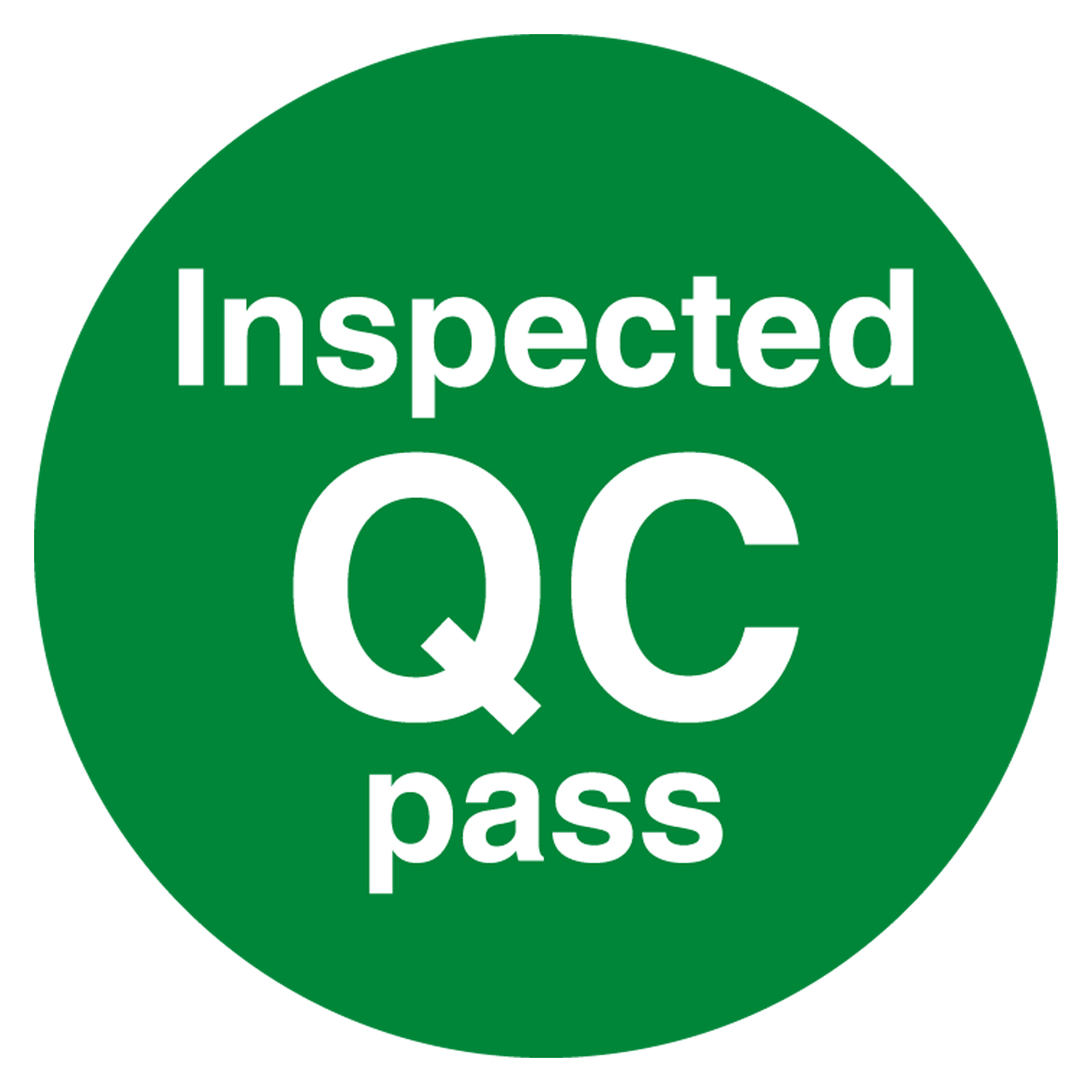 Qualitätskennzeichen Inspected QC pass Grün | aufkleber.org - Aufkleber ...