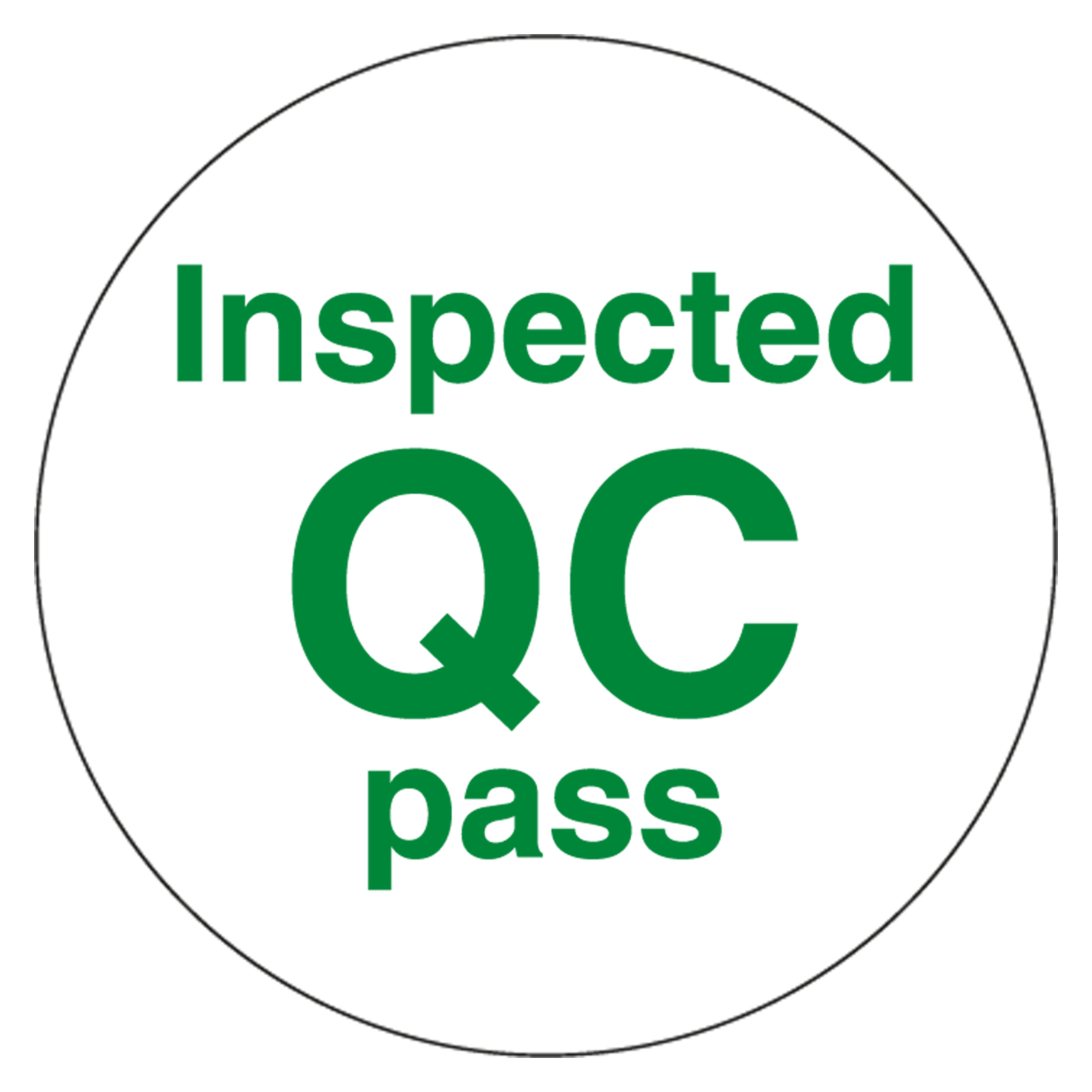 Qualitätskennzeichen Inspected QC pass Weiß | aufkleber.org - Aufkleber ...