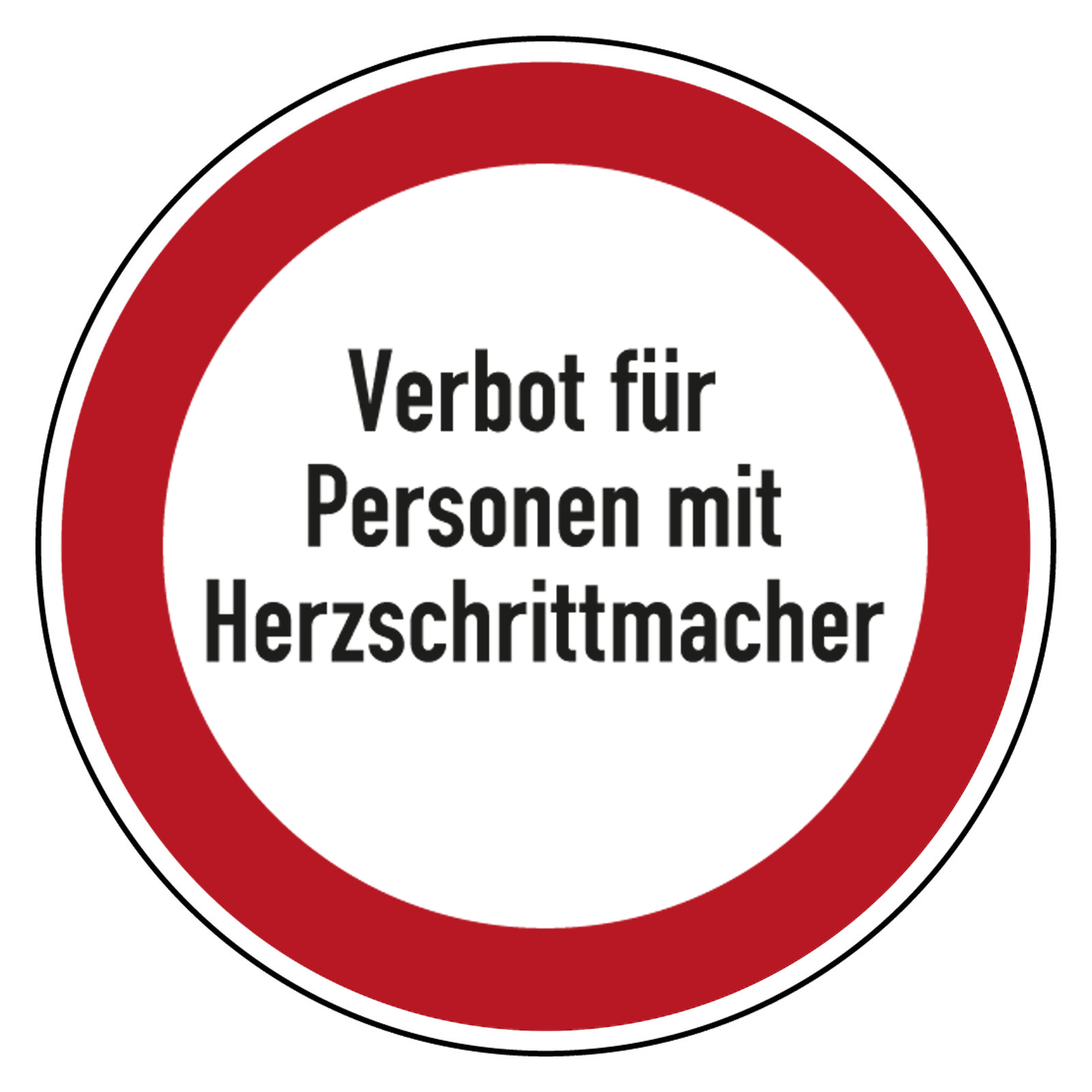 Verbot Verbotszeichen Verbot für Personen mit Herzschrittmacher | aufkleber ...