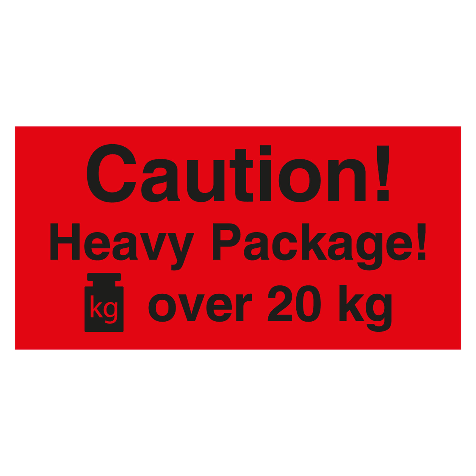 Paketaufkleber Caution Heavy Package over 20 kg | aufkleber.org ...