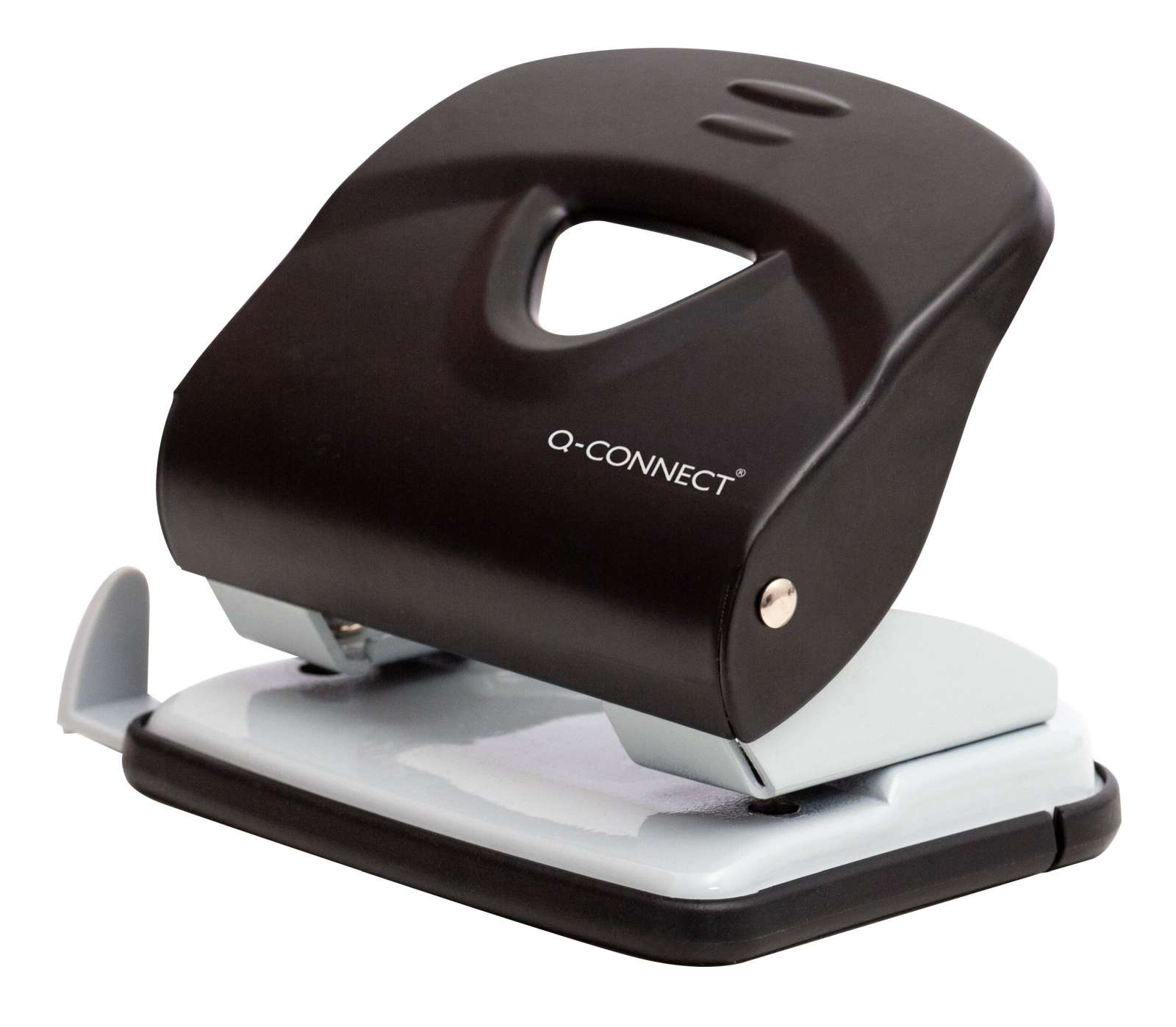 Locher Q-CONNECT Locher, 30 Blatt, schwarz/grau - Aufkleber-Shop