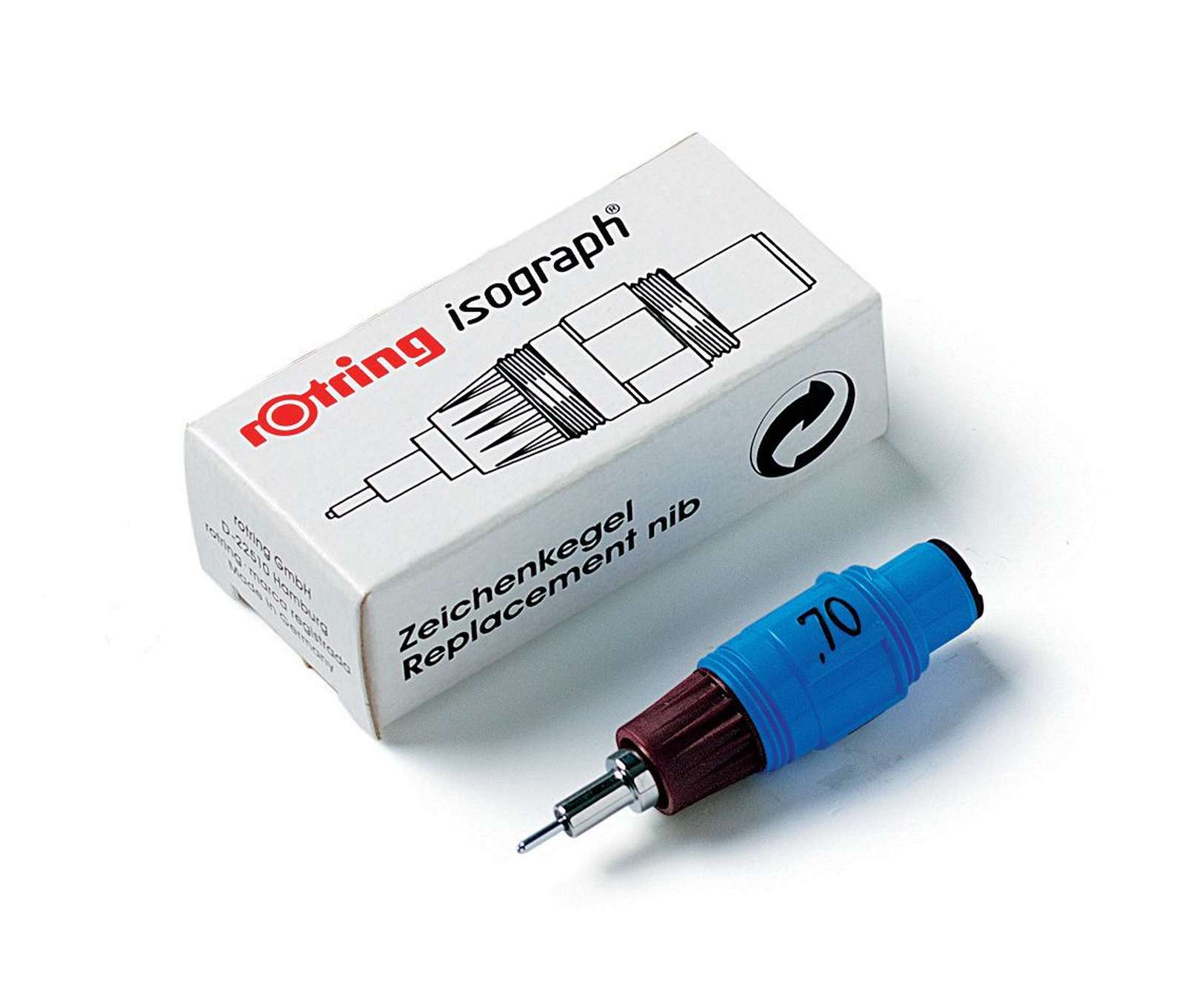 ROTRING Zeichenkegel Tuschefüller Isograph - 0,50 mm - Aufkleber-Shop