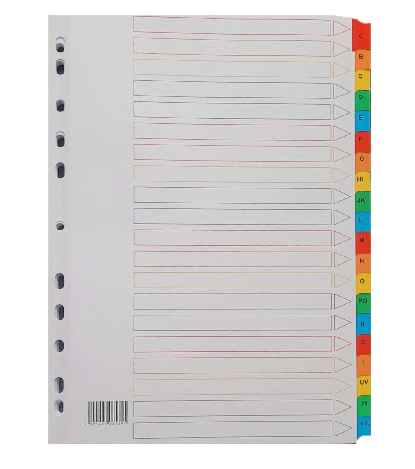NEUTRAL Register - A - Z, Karton, 20 Blatt + Indeckblatt, weiß ...
