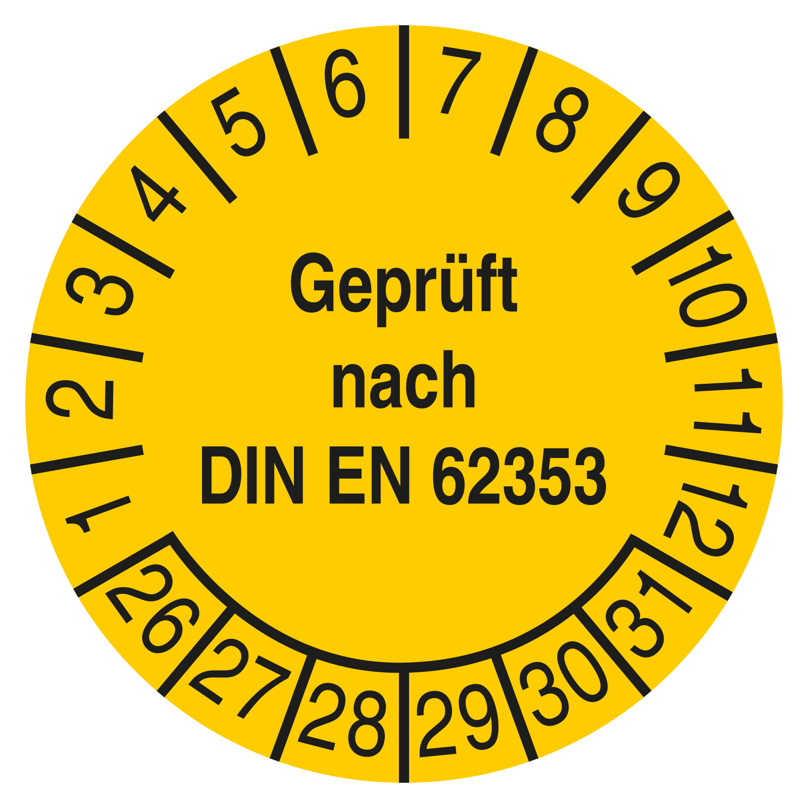 15 Stück Prüfplaketten „Geprüft Nach UVV – PVC 30mm – Für Hebe- & Arbeitsbühnen 15 Stück Prüfplaketten „Geprüft Nach UVV – PVC 30mm – Für Hebe- & Arbeitsbühnen