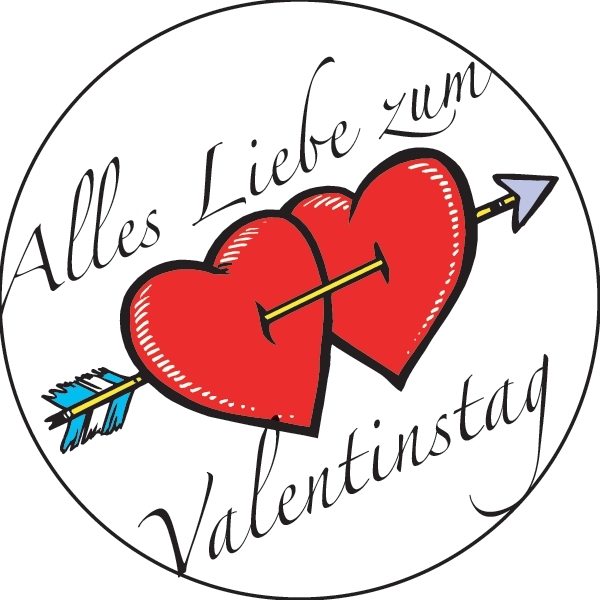 Alles Liebe Zum Valentinstag Prasent Aufkleber Herz Mit Amors Pfe 13 86