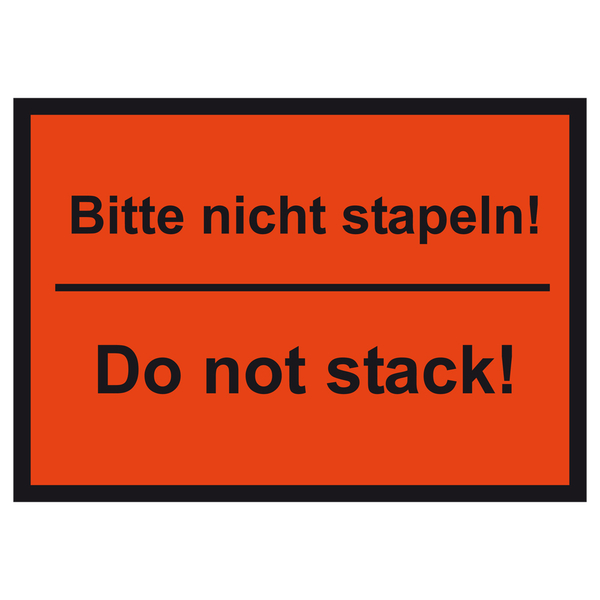 Do not stack!" "Bitte nicht stapeln ! Aufkleber 500 St PE-Folie 210x148 mm 