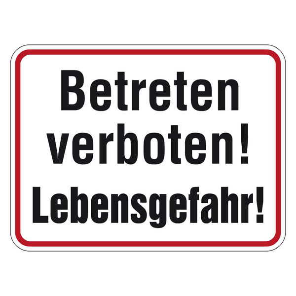 Baustellen Schild Betreten Verboten Lebensgefahr Alu 300 X 400 M 12 10