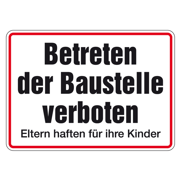 Warnaufkleber „Betreten Verboten! Eltern Haften Für Kinder!“ – Signalgelb, 25x15 Cm, Made In Germany
