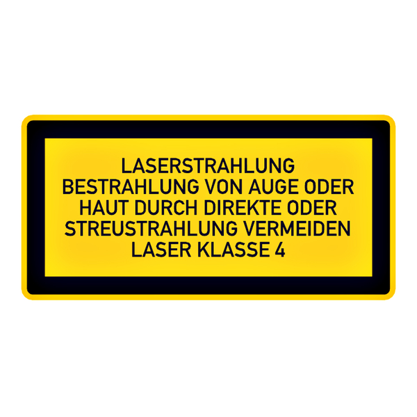 Aufkleber Laserstrahlung Bestrahlung von Auge oder Haut vermeiden Kl 4B 52x85mm 
