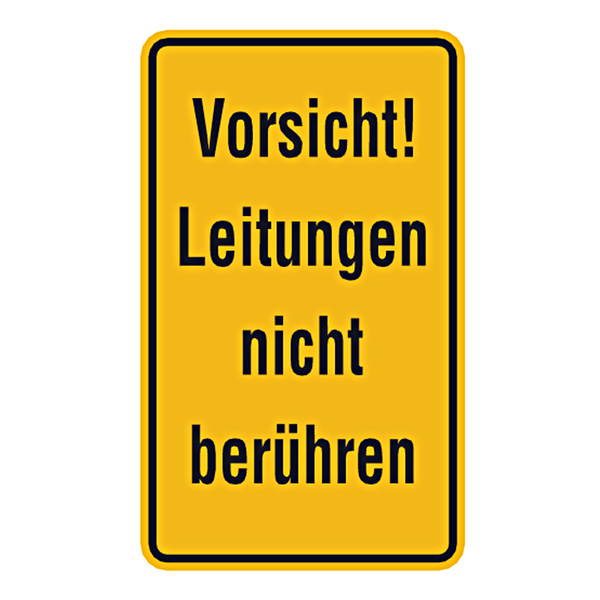 Warnschild Vorsicht! Leitungen nicht berühren Aluminiumschild 120 x 200  mm - Aufkleber-Shop