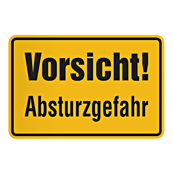 Aufkleber Vorsicht Absturzgefahr 13,1x18,5cm Folie Kombizeichen 