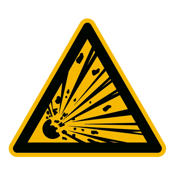 Schild PVC Warnung vor brandfördernden Stoffen DIN ISO 7010-W028 SL 200mm 