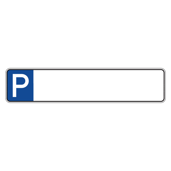 Individuelles Parkplatzschild 520x110mm mit P-Symbol aus Aluminium