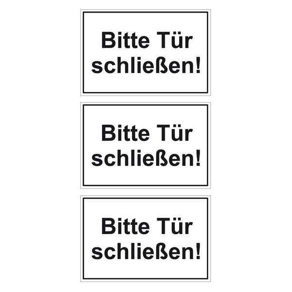 5x Aufkleber 'Bitte Tür Schließen!' – 9x4 Cm, Selbstklebend, Wetterfest, Made In Germany