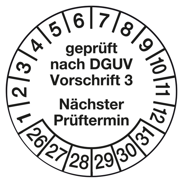 Prüfetikett 100x40mm - DGUV-geprüft Plakette (1-100 Stück, Wählbar)