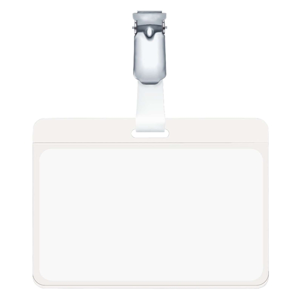 Durable Namensschild mit drehbarem Clip, transparent, 90 x 60 mm