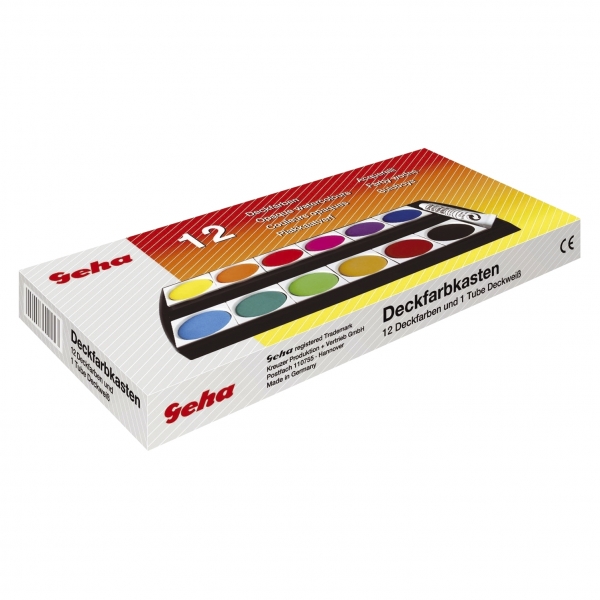 Neutral Deckfarbkasten,12 Farben + 1 Deckweiß, 4,37