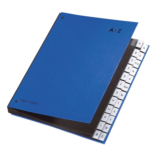 Pagna Pultordner Color-Einband - Tabe A - Z, 24 Fächer, Farbe blau