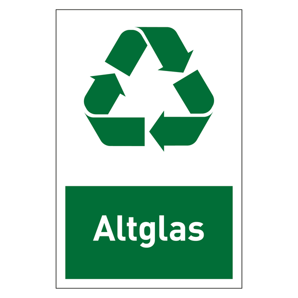 Recycling-Aufkleber Altglas 100 x 150 mm - Aufkleber-Shop