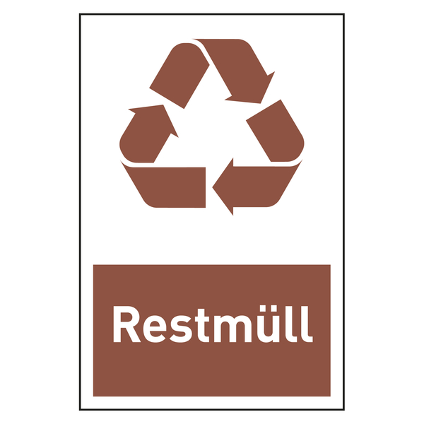 Recycling-Aufkleber Restmüll 100 x 150 mm - Aufkleber-Shop
