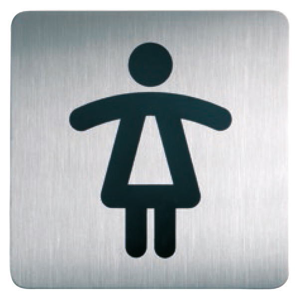 WC-Schild "DAMEN" aus gebürstetem Edelstahl/ selbstklebendes Türschild 