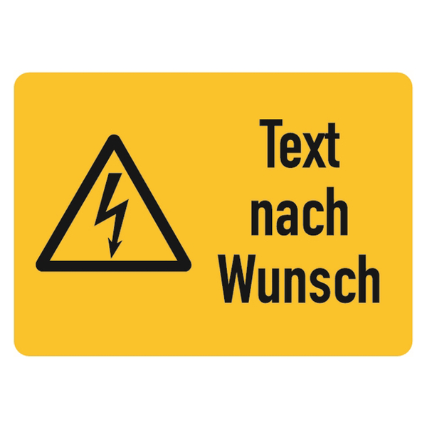 Kombischild "Text nach Wunsch" verschiedene Größen - Aufkleber-Shop