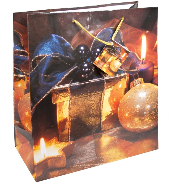 TSI 12 Sacchetti Regalo Art Design Grandi (32x26x13,5 Cm): Carta Patinata Impermeabile Con Cordino