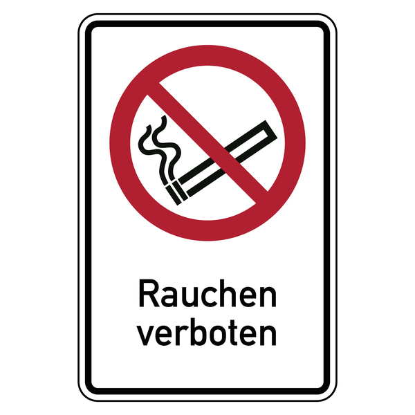 Schild Kombischild Rauchen verboten 37,1 x 26,2cm Alu 