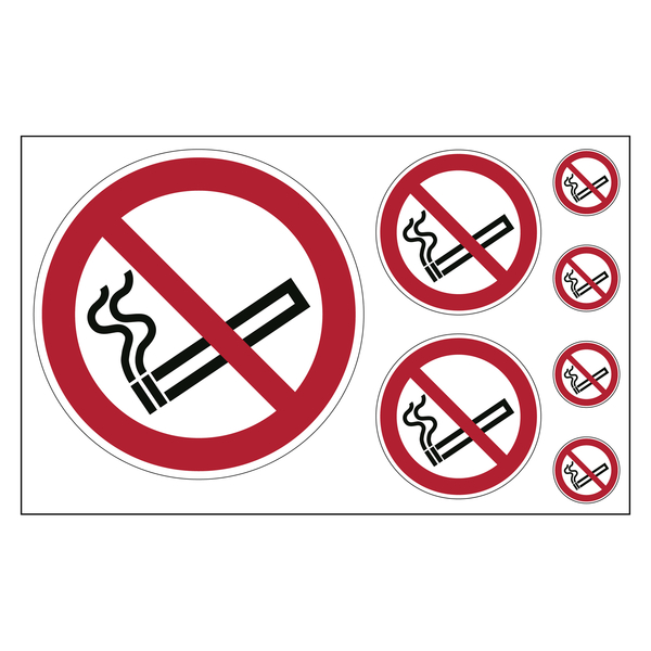 Brandschutz Aufkleber Durchmesser 10 cm Rauchen verboten Piktogramm 