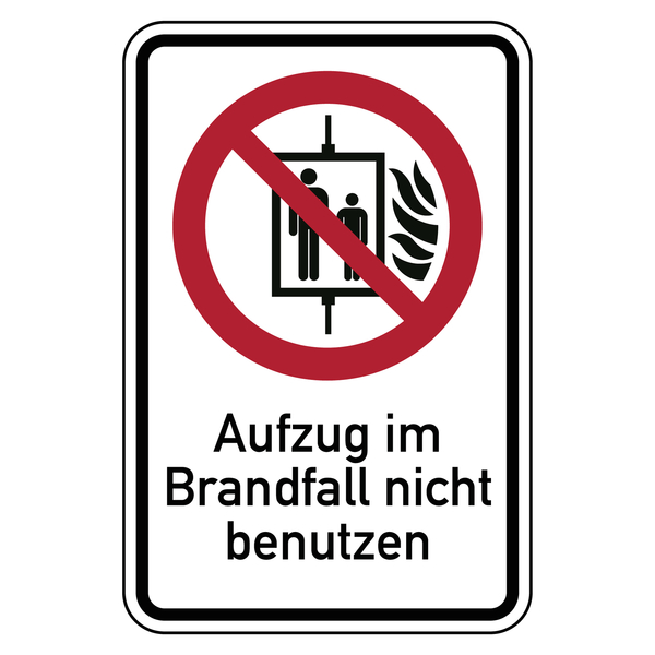 Kombischild Aufzug Im Brandfall Nicht Benutzen Folie 1 90