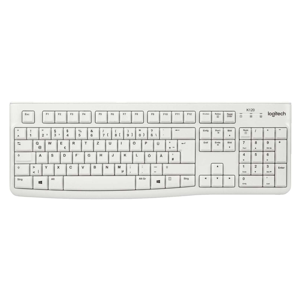 Logitech Keyboard K120 for Business - USB, weiß - Aufkleber-Shop