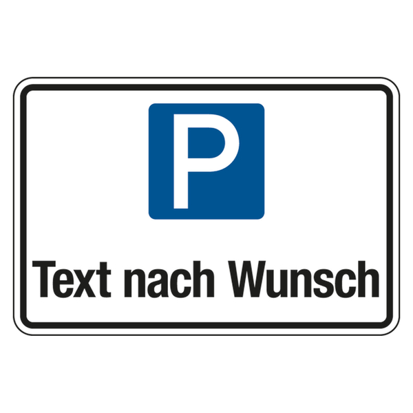 Parkplatzschild mit Wunschtext • Privatparkplatz • Alu-Verbund • Blau 
