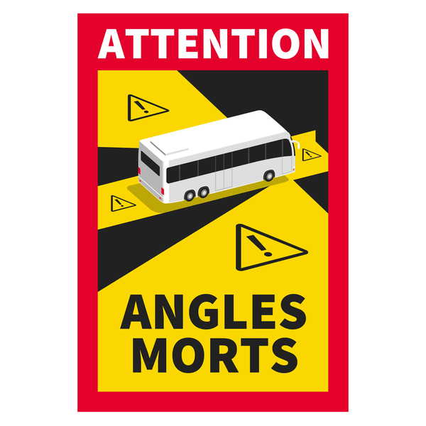 MMLC Achtung Toten Winkel f/ür Bus,Tote Ecken an schweren Fahrzeugen//Buswagen Autocar,Selbstklebend Attention Angle Morts Hinweisschild,17x25cm 3PC