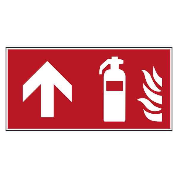 Brandschutzzeichen Feuerlöscher oben