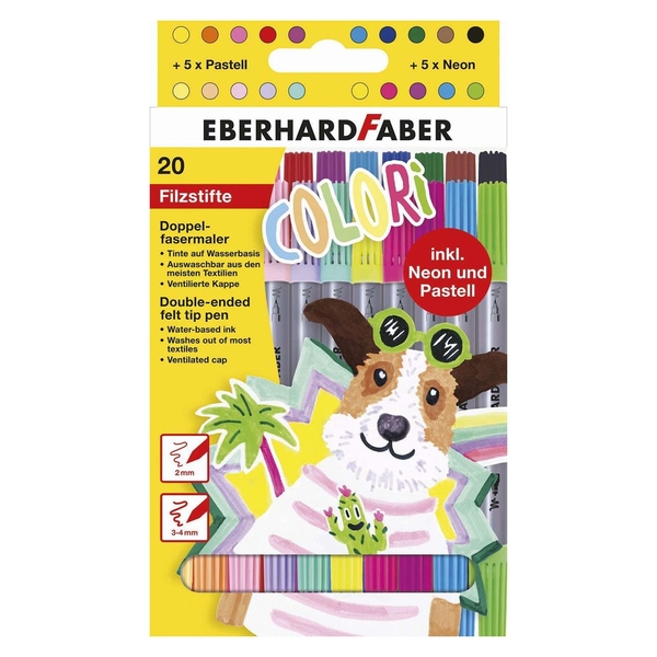 EBERHARD FABER Doppelfasermaler Colori - 20er Kartonetui, sortiert