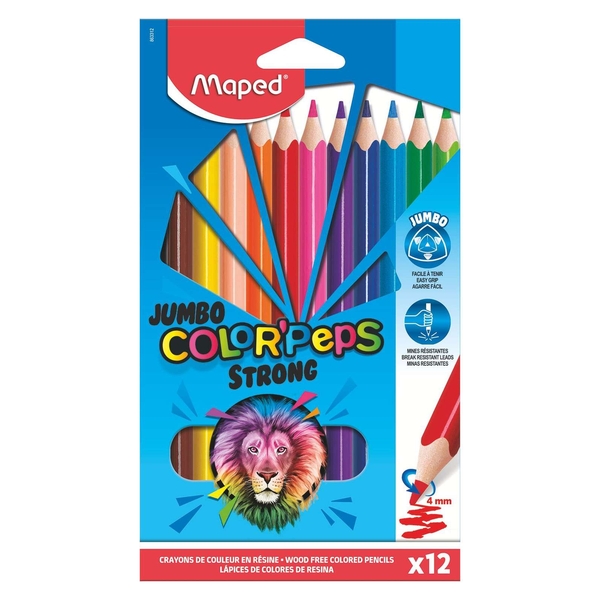 Maped Dreikant-Buntstift JUMBO COLOR'PEPS STRONG, 12er Etui