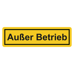 Hinweiszeichen "Außer Betrieb" Folie, 70 x 20 mm, 15 Stück/Bogen